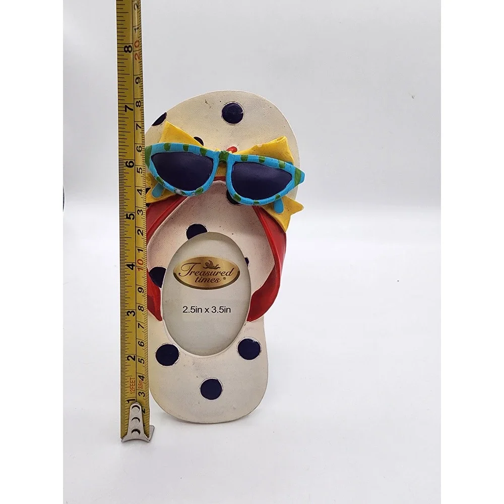 Treasured Times Flip Flop Sunglasses Polka Dot Picture Frame 2.5x3.5